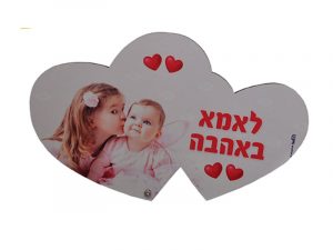 טלפוטו-הדפסה על מתנות-מעמד-עץ-לבבות